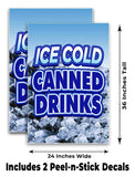 Ice Cold Canned Drinks A-Frame Signs, Decals, or Panels
