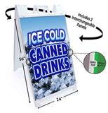 Ice Cold Canned Drinks A-Frame Signs, Decals, or Panels