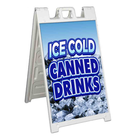 Ice Cold Canned Drinks A-Frame Signs, Decals, or Panels