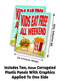 Kids Eat Free All Weekend A-Frame Signs, Decals, or Panels