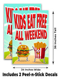 Kids Eat Free All Weekend A-Frame Signs, Decals, or Panels