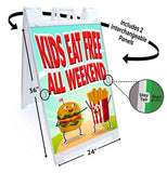 Kids Eat Free All Weekend A-Frame Signs, Decals, or Panels