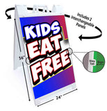 Kids Eat Free A-Frame Signs, Decals, or Panels