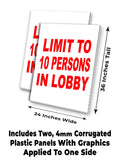Limit 10 Persons In Lobby A-Frame Signs, Decals, or Panels
