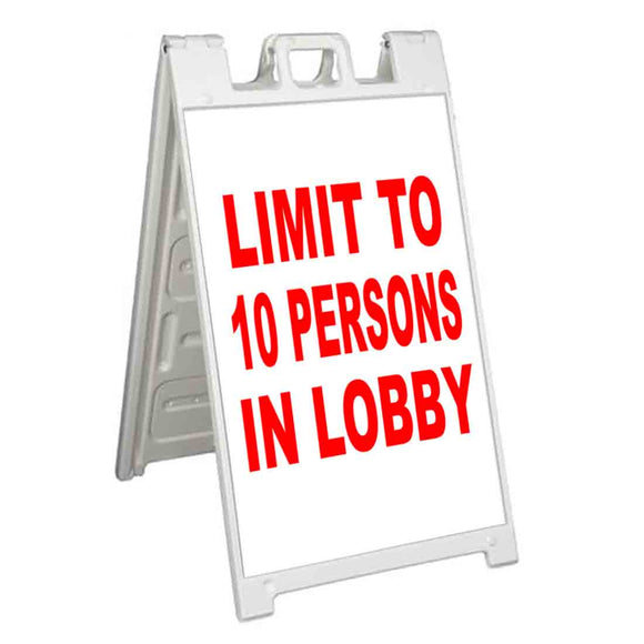 Limit 10 Persons In Lobby A-Frame Signs, Decals, or Panels