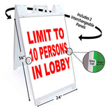 Limit 10 Persons In Lobby A-Frame Signs, Decals, or Panels