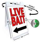 Live Bait A-Frame Signs, Decals, or Panels