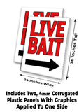 Live Bait A-Frame Signs, Decals, or Panels