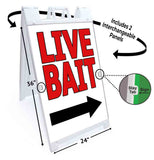 Live Bait A-Frame Signs, Decals, or Panels