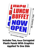 Lunch Buffet Now Open A-Frame Signs, Decals, or Panels