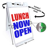 Lunch Now Open A-Frame Signs, Decals, or Panels