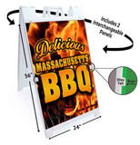 Massachusetts BBQ A-Frame Signs, Decals, or Panels