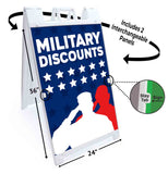 Military Discounts A-Frame Signs, Decals, or Panels