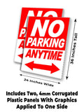 No Parking Anytime A-Frame Signs, Decals, or Panels
