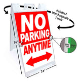 No Parking Anytime A-Frame Signs, Decals, or Panels