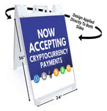 Now Accepting Cryptocurrency Payment A-Frame Signs, Decals, or Panels
