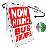 Now Hiring Bus Drivers A-Frame Signs, Decals, or Panels