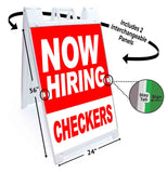 Now Hiring Checkers A-Frame Signs, Decals, or Panels