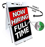 Now Hiring Full-Time A-Frame Signs, Decals, or Panels