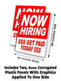 Now Hiring Get Paid Today A-Frame Signs, Decals, or Panels