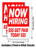 Now Hiring Get Paid Today A-Frame Signs, Decals, or Panels
