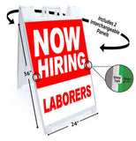 Now Hiring Laborers  A-Frame Signs, Decals, or Panels