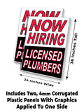 Now Hiring Licensed Plumbers A-Frame Signs, Decals, or Panels