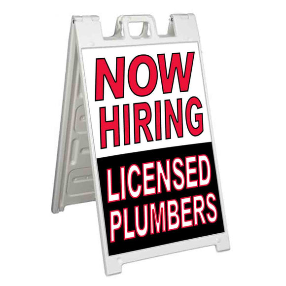 Now Hiring Licensed Plumbers A-Frame Signs, Decals, or Panels