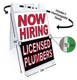Now Hiring Licensed Plumbers A-Frame Signs, Decals, or Panels