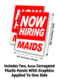 Now Hiring Maids A-Frame Signs, Decals, or Panels
