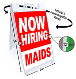 Now Hiring Maids A-Frame Signs, Decals, or Panels