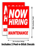 Now Hiring Maintenance A-Frame Signs, Decals, or Panels