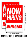 Now Hiring Managers A-Frame Signs, Decals, or Panels