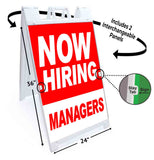 Now Hiring Managers A-Frame Signs, Decals, or Panels