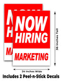 Now Hiring Marketing  A-Frame Signs, Decals, or Panels