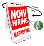 Now Hiring Marketing  A-Frame Signs, Decals, or Panels