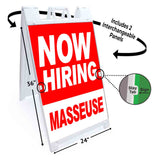 Now Hiring Masseuse A-Frame Signs, Decals, or Panels