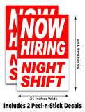 Now Hiring Night Shift A-Frame Signs, Decals, or Panels