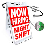 Now Hiring Night Shift A-Frame Signs, Decals, or Panels