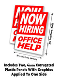 Now Hiring Office Help A-Frame Signs, Decals, or Panels