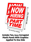 Now Hiring Part Time A-Frame Signs, Decals, or Panels