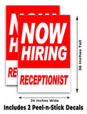 Now Hiring Receptionist A-Frame Signs, Decals, or Panels