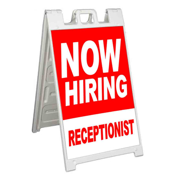 Now Hiring Receptionist A-Frame Signs, Decals, or Panels