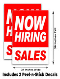 Now Hiring Sales A-Frame Signs, Decals, or Panels