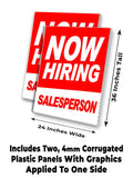 Now Hiring Salesperson A-Frame Signs, Decals, or Panels