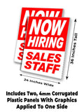 Now Hiring Sales Staff A-Frame Signs, Decals, or Panels
