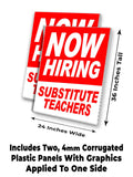 Now Hiring Substitute Teacher A-Frame Signs, Decals, or Panels