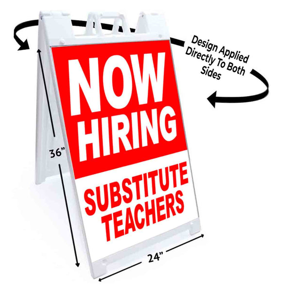 Now Hiring Substitute Teacher A-Frame Signs, Decals, or Panels