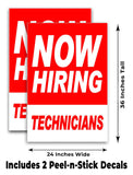 Now Hiring Technicians A-Frame Signs, Decals, or Panels