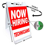 Now Hiring Technicians A-Frame Signs, Decals, or Panels